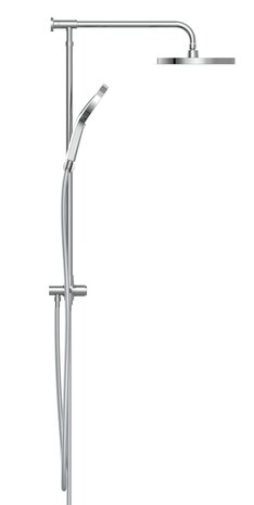 SAMOA RAIN hoofddouche set, chroom-antraciet  wellness hoofddouche, Ø 26 cm  handdouche met 3 functies en met Push-Button  metalen douchestang in hoogte verstelbaar, ca. 74 -109 cm  Silverflex dou