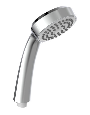 RIMINI handdouche, 1 functie, chroom  antikalk nozzles  handdouche: Ø ca. 8 cm  inclusief waterbesparende pakking-tot wel 50% minder water verbruik  ½" (Ø ca. 1,9 cm) verbinding voor doucheslang 