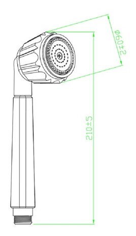 ANTEA handdouche, 2 functies, chroom  antikalk nozzles  2 selecteerbare jets  douchekop: Ø ca. 6 cm  inclusief waterbesparende pakking - tot wel 50% minder water verbruik  ½" (Ø ca. 1,9 cm) verbi