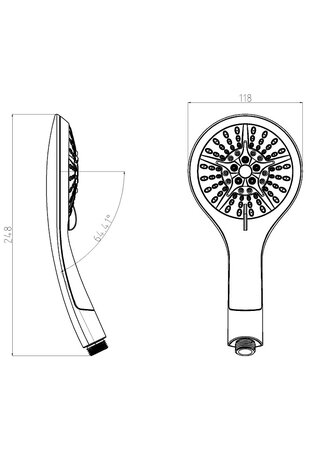 BROADWAY handdouche, 5 functies, zwart-chroom  nobel design: zwart-chroom  antikalk nozzles  5 functies  douchekop: Ø ca. 12 cm  inclusief waterbesparende pakking - tot wel 50% minder water verbr