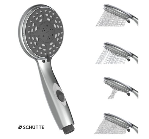 AQUA 2 SAVE wellness handdouche met waterstop functie, chroom  antikalk nozzles  5 functies  douchekop: Ø ca. 10 cm  knop met waterstop functie-water besparen tijdens het inzepen  inclusief water