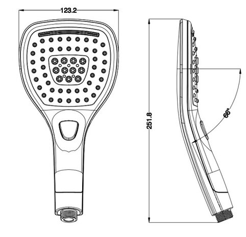 PALERMO II handdouche, 3 functies, chroom  antikalk nozzles  3 selecteerbare jets  douchekop: Ø ca. 12 cm  inclusief waterbesparende pakking-tot wel 50% minder water verbruik  ½" (Ø ca. 1,9 cm) v