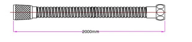 HOGAFLEX M-4 doucheslang, roestvrij staal verchroomd  lengte: ca. 200 cm  ½" (Ø ca. 1,9 cm) standaard aansluiting   inclusief waterbesparende pakking  tot wel 50% minder water verbruik  garantie: