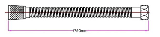 HOGAFLEX M-6 doucheslang, roestvrij staal verchroomd  lengte: ca. 175 cm  ½" (Ø ca. 1,9 cm) standaard aansluiting   inclusief waterbesparende pakking  tot wel 50% minder water verbruik  garantie: