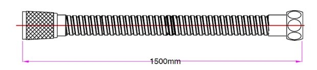 HOGAFLEX M-2 doucheslang van metaal, roestvrij staal  afmetingen: ca. 200 cm  ½" (Ø ca. 1,9 cm) standaard aansluiting   inclusief waterbesparende pakking  tot wel 50% minder water verbruik  garan