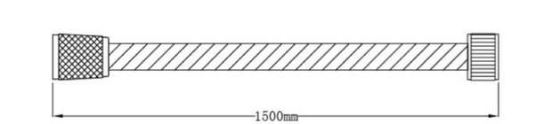 HOGAFLEX K-1 doucheslang, kunststof,chroom-zwart  lengte: ca. 150 cm  ½" (Ø ca. 1,9 cm) standaard aansluiting  inclusief waterbesparende pakking  tot wel 50% minder water verbruik  garantie: 3 ja