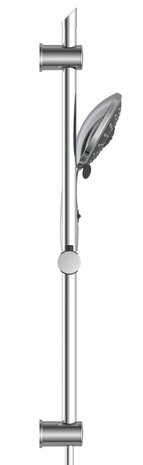 FLORENZ doucheset, 5 functies, stang 70 cm, chroom  antikalk nozzles  5 functies en knop voor waterstop functie  douchekop: Ø ca. 15 cm  metalen douchestang, lengte: ca. 70 cm  wandbevestiging in