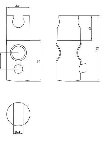 BH-1PR glijder voor douchestang, chroom  van ABS, kunststof  voor douchestangen met 25 mm diameter  garantie: 3 jaar