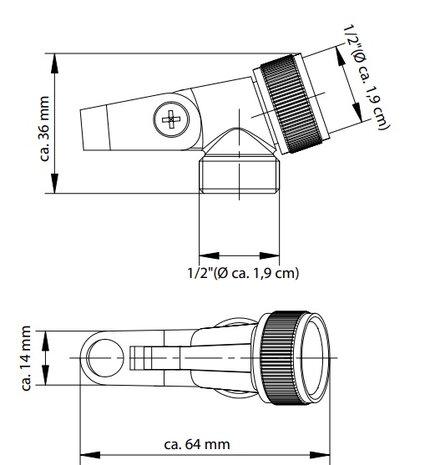 MV-1PR verbindingsstuk voor douchestang, chroom  koper-zinklegering  ½" (Ø ca. 1,9 cm) aansluiting   geschikt voor standaard handdouches  garantie: 3 jaar