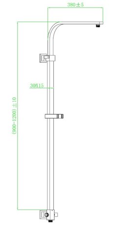 MONACO douchestang voor hoofddouche, chroom  lengte: ca. 90-120 cm  ½" (Ø ca. 1,9 cm) aansluiting  omsteller (wissel van hoofddouche en handdouche)  glijder voor douchestang  garantie: 5 jaar