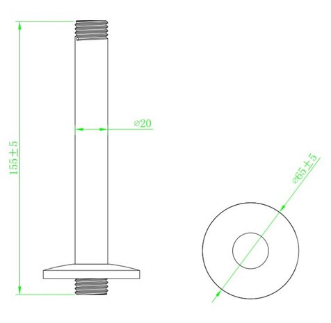 DIJON douchearm voor plafondmontage, chroom  montage onder het pleistwerk  lengte: ca. 15,5 cm  ½" (Ø ca. 1,9 cm) aansluiting ACCESSOIRES:  incluis rozet  garantie: 5 jaar