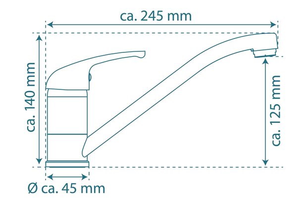 ATHOS ééngreepsmengkraan keuken, chroom  kraan met verlengde uitloop en draaibereik 360°  keramische schijven  geluidsarme, verwisselbare 35 mm-cartouche  flexibele metalen aansluitslangen volgens