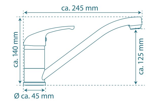 ATHOS ééngreepsmengkraan keuken, chroom  kraan met verlengde uitloop en draaibereik 360°  keramische schijven  geluidsarme, verwisselbare 35 mm-cartouche  flexibele metalen aansluitslangen volgens