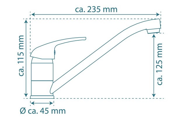 SIGNO ééngreepsmengkraan keuken, chroom  kraan met verlengde uitloop en draaibereik 360°  keramische schijven  geluidsarme, verwisselbare 35 mm-cartouche  flexibele metalen aansluitslangen   mous