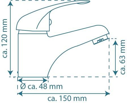 MAGNA ééngreepsmengkraan wastafel, lage druk, chroom  keramische schijven  geluidsarme, verwisselbare 40 mm-cartouche  flexibele metalen aansluitslangen volgens DVGW/KTW-A  1 ¼" metalen-afvoerplug