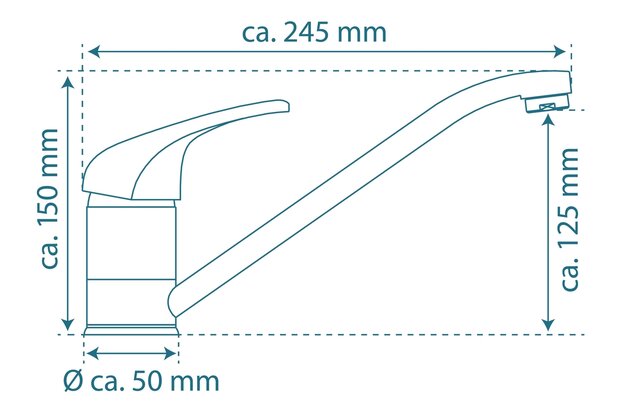 MAGNA ééngreepsmengkraan keuken, chroom  kraan met verlengde uitloop en draaibereik 360°  keramische schijven  geluidsarme, verwisselbare 40 mm-cartouche  flexibele metalen aansluitslangen volgens