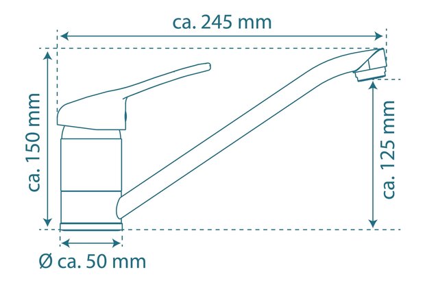 PORTO ééngreepsmengkraan keuken, chroom  kraan met verlengde uitloop en draaibereik 360°  keramische schijven  geluidsarme, verwisselbare 40 mm-cartouche  flexibele metalen aansluitslangen volgens