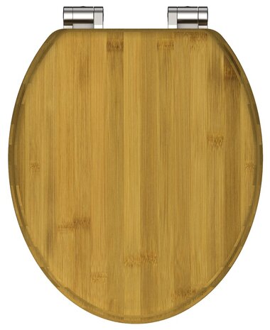 NATURAL BAMBOO WC-bril van massief bamboe  hernieuwbare grondstof: duurzaam en milieubewust  lange levensduur: extreem onbreekbaar en krasbestendig  eenvoudig schoon te maken dankzij hoogwaardig gl