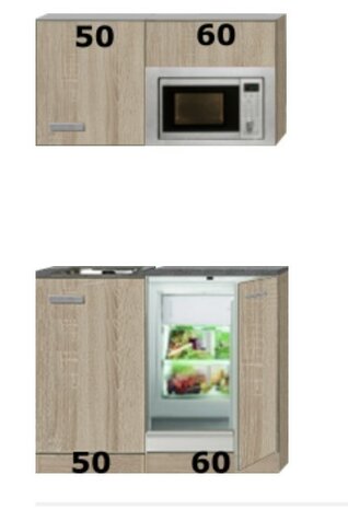 Kitchenette 110cm incl inbouw koelkast en magnetron RAI-3033