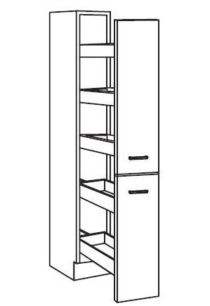 Apothekerskast Dakar Wit met 5 laden 211 cm hoog RAI-501