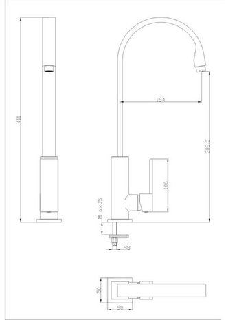 Eengreepsmengkraan Modern Chroom RAI-74