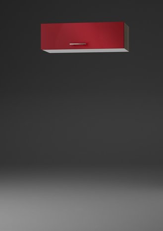 Wandkast met klepdeuren rood (BxHxD) 100x34x34 cm OPTI-52