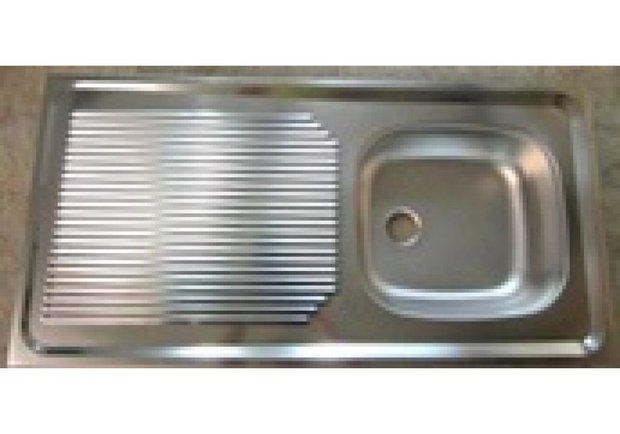 Keukenblok Klassiek 60 Wit met een la, RVS aanrecht 100 cm x 60 cm SPLSO106-6-42