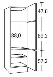 Hogekast 206,8cm voor inbouw koelkast 88cm hoog