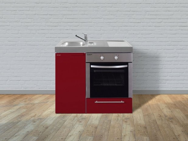 MKB 100 Bordeauxrood met  oven RAI-952