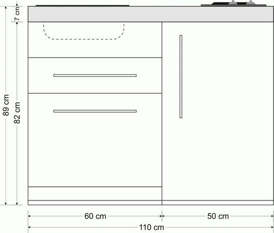 MPGS 110 Groen met vaatwasser en koelkast RAI-9523