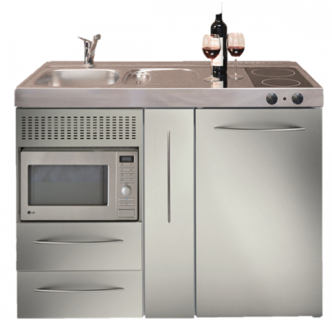 MPM 120 A RVS met koelkast, apothekerskast en magnetron RAI-9538