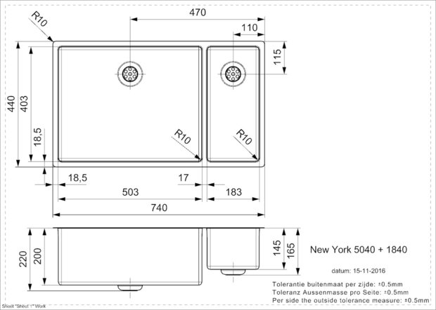 NEW YORK 50X40+18X40 (L) INTEGRATED RAI-3482