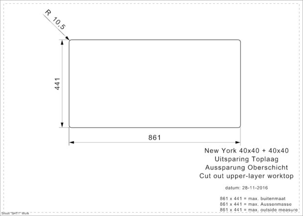 NEW YORK 40X40+40X40 (L) INTEGRATED RAI-343 