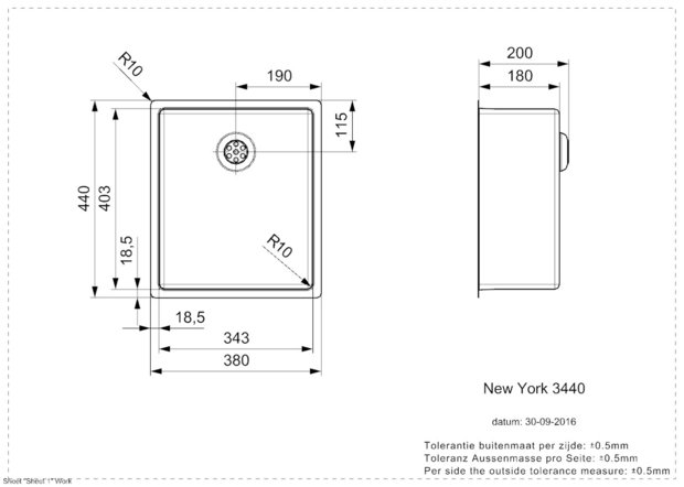 NEW YORK 34X40 (L) INTEGRATED RAI-4352 