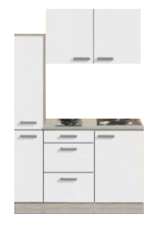 Kitchenette Genf 130cm met apothekerskast en e-kookplaat RAI-44301