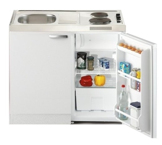 Keukenblok Lagos 100cm met koelkast en 2-pit kookplaat RAI-2666