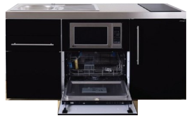 MPGSM 160 Zwart metallic met koelkast, vaatwasser en magnetron  RAI-983