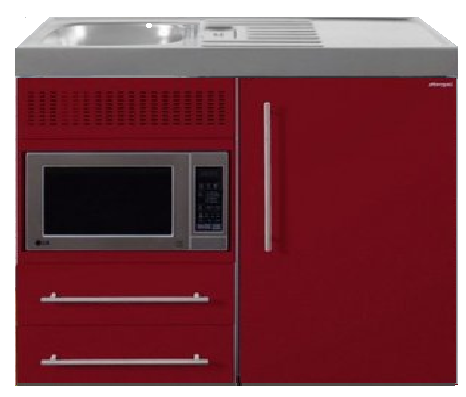 MPM 100 Bordeauxrood met koelkast en magnetron RAI-9513