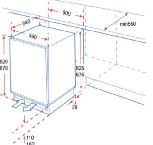 Keukenblok 180cm wit hoogglans incl gas-kookplaat, inbouwkoelkast, afzuigkap en combi magnetron RAI-2459