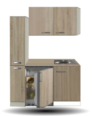 Kitchenette 130cm met koelkast POTTO-6444