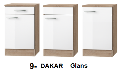 Kitchenette 210cm Wit Hoogglans incl. 2-pit kookplaat, koelkast en afzuigkap HRF-4602