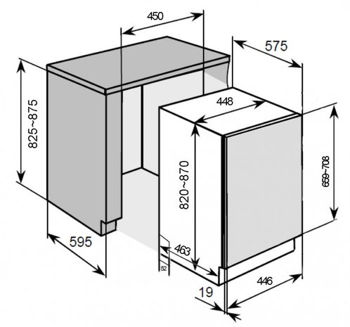 Inbouw vaatwasser 45cm breed Domest EGSP191E A++ RAI-228