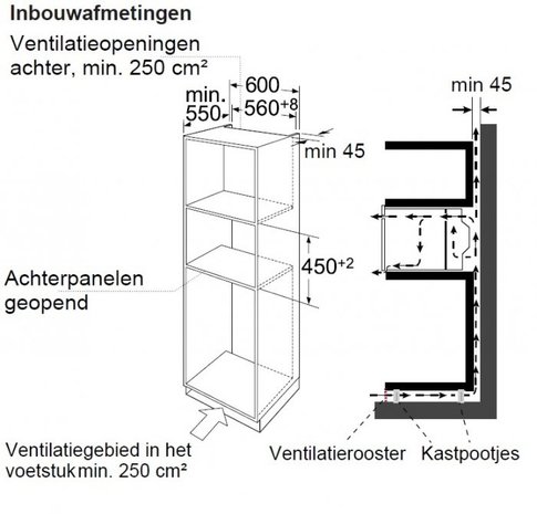 Combi inbouw magnetron-oven Exquisit EBM4543 RAI-855