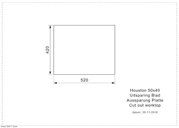 spoelbak vierkant HOUSTON 50X40 Rai-885