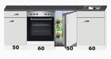 Kitchenette 220cm incl inbouw oven en onderbouw koelkast RAI-4682_