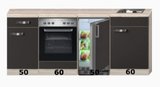 Kitchenette 220cm incl inbouw oven en onderbouw koelkast RAI-4682_