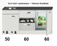 kitchenette 170cm Wit - Lava incl mini vaatwasser en koelkast RAI-446 kitchenette 170cm Wit - Lava incl mini vaatwasser en koelkast RAI-446