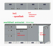 Keukenblok 240cm wit hoogglans ASTA excl apparatuur RAI-2929 Keukenblok 240cm wit hoogglans ASTA excl apparatuur RAI-2929