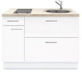 Keukenblok 120 wit met Elektrische kookplaat en rvs spoelbak RAI-3592 Keukenblok 120 wit met Elektrische kookplaat en rvs spoelbak RAI-3592