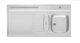 RVS aanrechtblad opleg 120cm x 60cm RAI-386 RVS aanrechtblad opleg 120cm x 60cm RAI-386